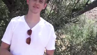 Young stud Oliver Dean shows us that outdoor cock stroking is fun too