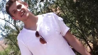 Young stud Oliver Dean shows us that outdoor cock stroking is fun too