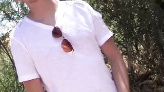 Young stud Oliver Dean shows us that outdoor cock stroking is fun too