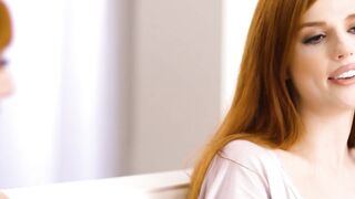 MOMMY'S SLUTS - Bae Red Haired Teenie is Facefucked By Her Huge Titties Stepmom Lauren Phillips' Bushy Cunt