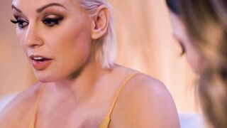 MOMMY'S WOMEN - Easily Scared Lily Larimar Fucks Her Caring Stepmom Kenzie Taylor During Video Night