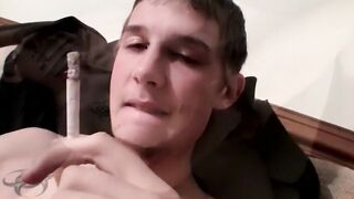 Chainsmoking and rod jacking by sexy Ty Frost
