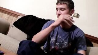 Chainsmoking and rod jacking by sexy Ty Frost