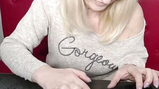 Blonde amateur MILF IngritSno with glasses on webcam