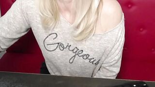 Blonde amateur MILF IngritSno with glasses on webcam