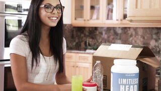 ADULT TIME - goddess Stepsis Gina Valentina's DEEPLY BLOWBANG With Stepbro's Entire Friend Group!