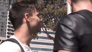 FalconsXXX.com - Deep blowjob affair in the toilet with two cock-loving hunks