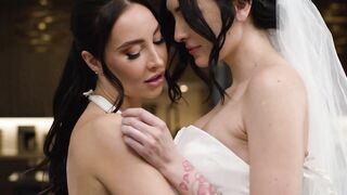 ADULT TIME - Naughty Romantic First Pounded For Lesbo Newlyweds Charlotte Sins And Melissa Stratton!