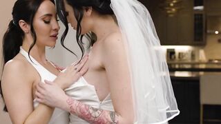 ADULT TIME - Naughty Romantic First Pounded For Lesbo Newlyweds Charlotte Sins And Melissa Stratton!