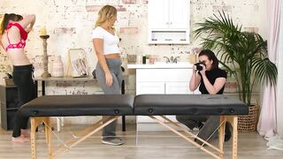 ALL SLUTS GRIND - 2 Hotties Boned Inside Front Of A Photographer To Inaugurate A New Rubs Parlor