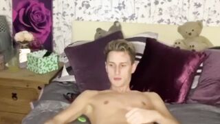 Skinny twink Austin Greenwood anal plays and masturbates