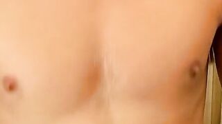 Skinny straight thug trims his pubes before masturbating