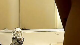 Skinny straight thug trims his pubes before masturbating