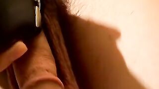 Skinny straight thug trims his pubes before masturbating