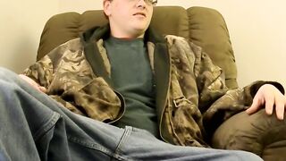 Camo clad homosexual treats black man with dick and facial