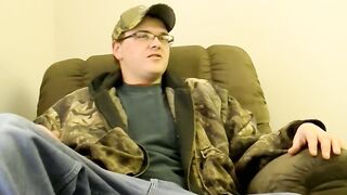 Camo clad homosexual treats black man with dick and facial