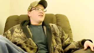 Camo clad homosexual treats black man with dick and facial