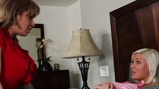 SensualMomma.com - Young blonde forms a 69 with bombshell stepmom and intimacy