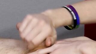 Redhead guy has private fun on his bed and he loves it all