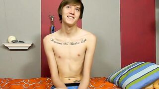 Fine dude with long hair gets interviewed and has sexy fun
