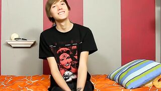 Fine dude with long hair gets interviewed and has sexy fun
