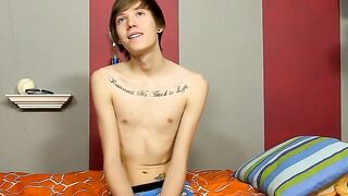 Fine dude with long hair gets interviewed and has sexy fun
