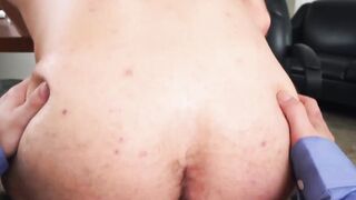 Office newbie butt punished by big dicked manager