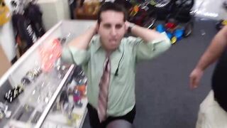 Naughty pawn broker deeply dicking his customer