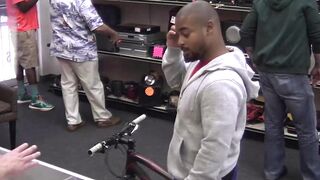 Pawnshop owners double team juicy ebony customer