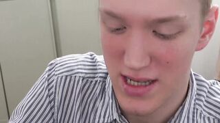 Cute cracker gets his pink ass dicked by fat black cock