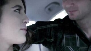 18yo babe Miki Cruz fed cum after pussy pounding in car