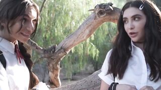 Naturally Stacked Bad Influence April Olsen Seduces Nerdy Thin Dark Haired Jane Wilde
