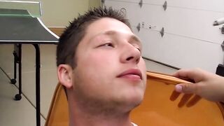 Gorgeous Wesley Marks showered cum in an intense gangbang by chainsmokers Dustin and