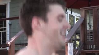 FalconsXXX.com - Outdoor jacuzzi sex with two big stiff dick hunks raw fucking under