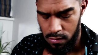 NextDoorXXX.com - Bearded black hunk masturbates and fucks a toy passionately