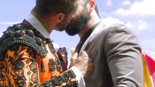 Pretty costumed hunk Denis Vega fucked doggystyle outdoor