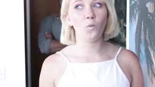 Blonde teen Zelda Morrison riding BBC before nasty facial