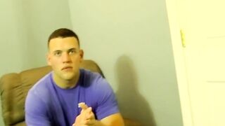 Homo jocks masturbation effort helped by a dudes mouth