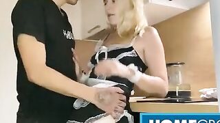 French Maid Cleaning Up His Cum - Lolipop & Mark Pirson two