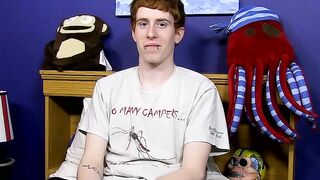 Guy with red hair gets interviewed before a solo session