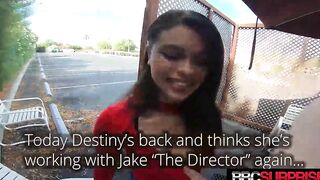 Young Hispanic Destiny Cruz Pretty Banged! By Her First Chocolate Penis!