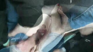 Super Sexy little toes rubs a fat cock