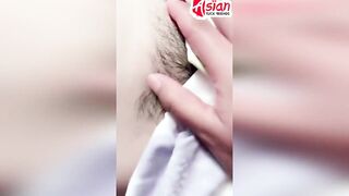 Amateur Thai dyke licks her friend's bushy twat