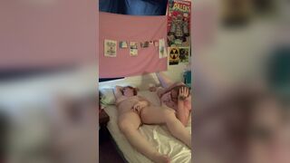 Hotwife watches cuckold porn with tiny dicked hubby