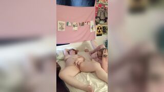 Hotwife watches cuckold porn with tiny dicked hubby