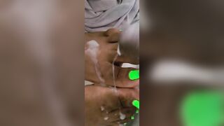Cream On Bright Green African Feet And Foot