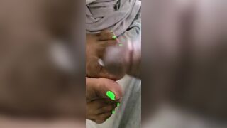 Cream On Bright Green African Feet And Foot