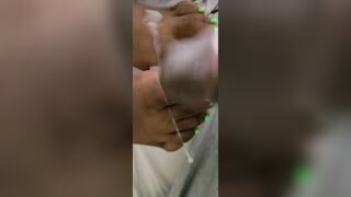 Cream On Bright Green African Feet And Foot
