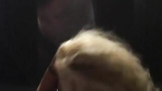 Lewd blonde moans while stroking her pussy with a dildo