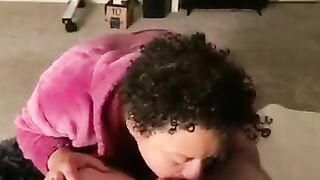 Memphis african woman sucking white penis
